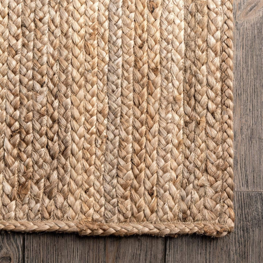 Beige Handwoven Jute Area Rug