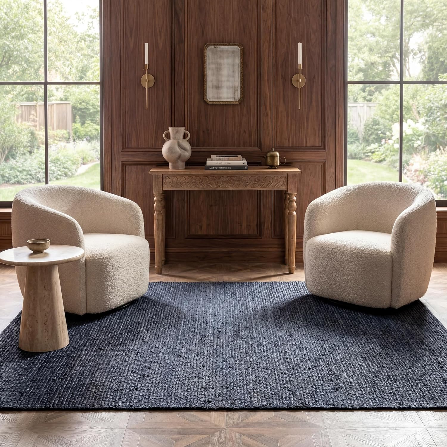 Charcoal Gray Handwoven Jute Rug