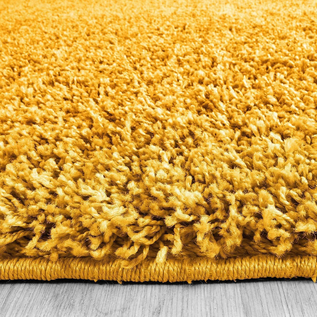 Mustard Yellow Soft Shaggy Living Room Carpet