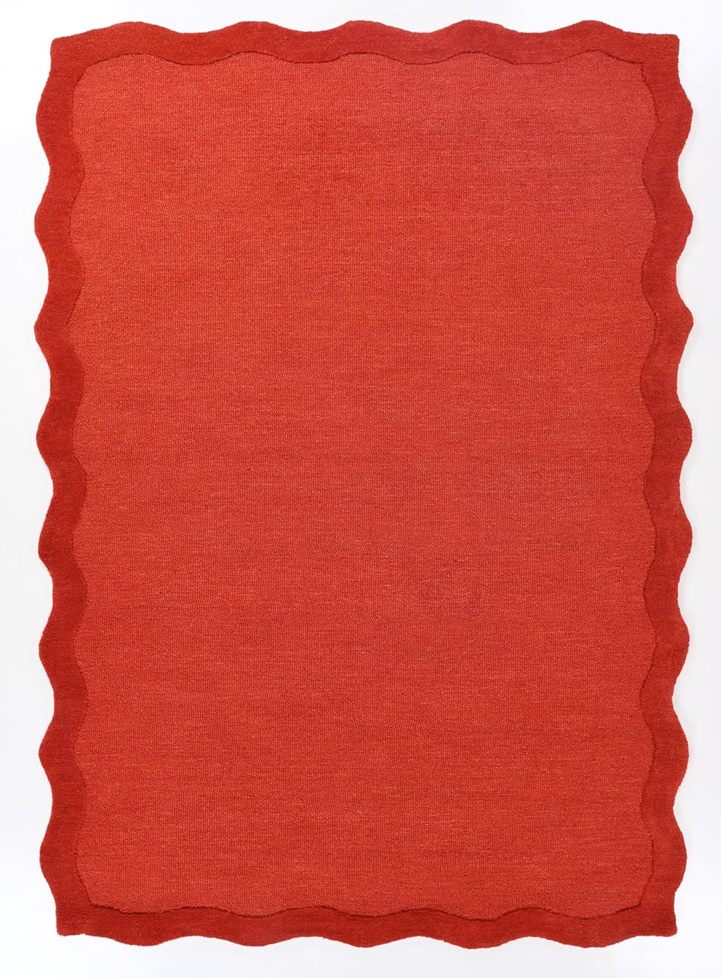Premium Sunset Orange Scalloped Area Rug