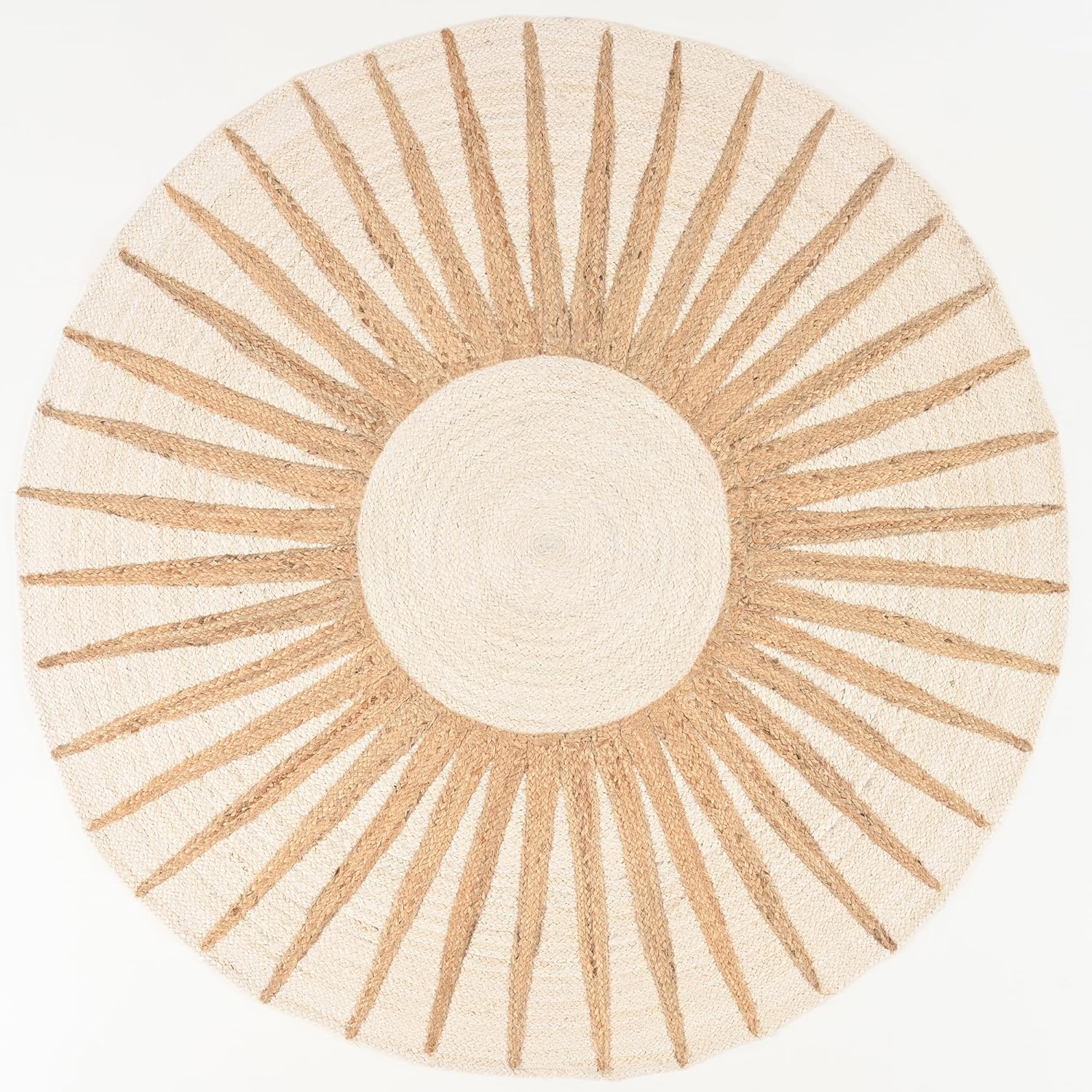 Sunburst Handwoven Round Jute Rug