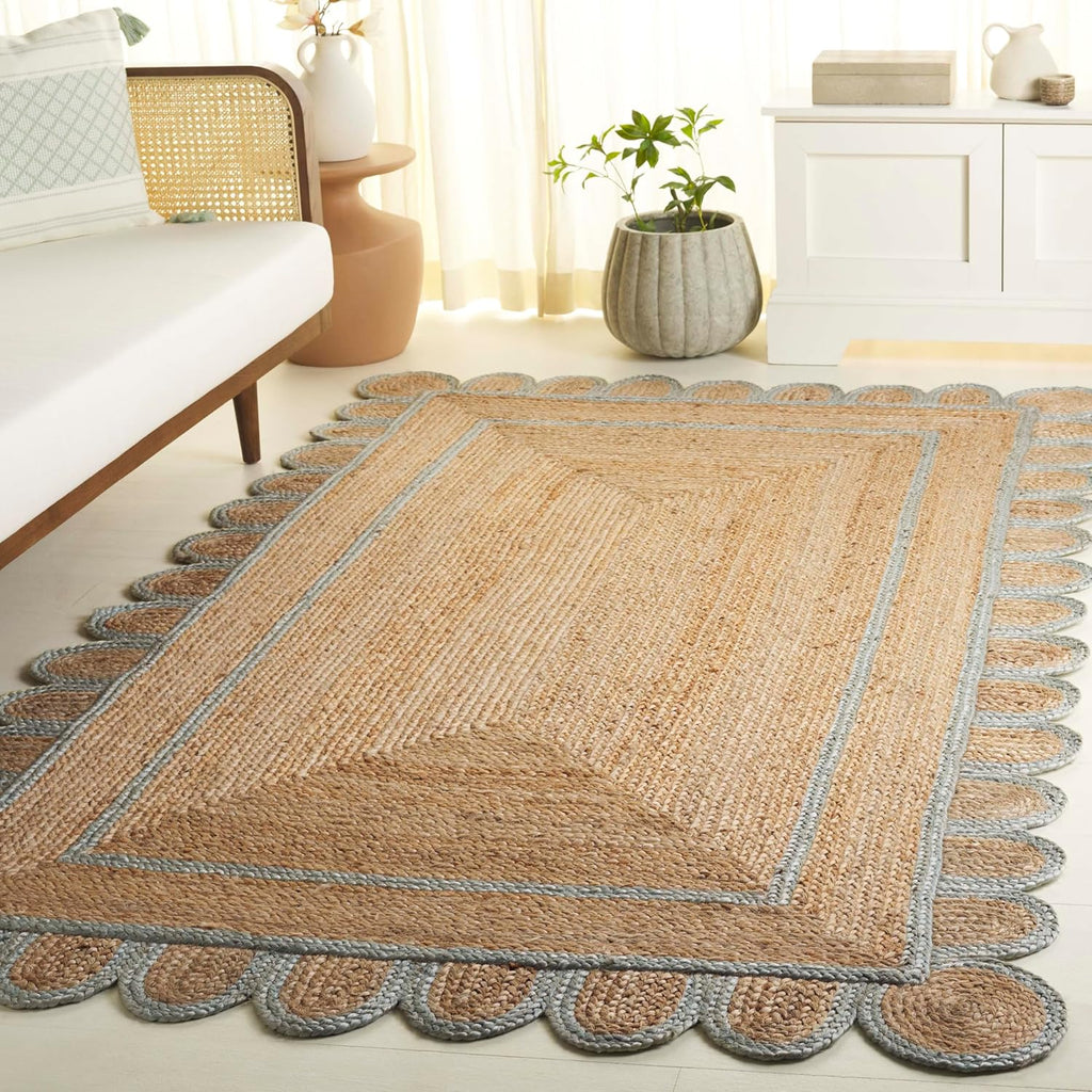 Natural Fiber Jute Carpet with Decorative Trim