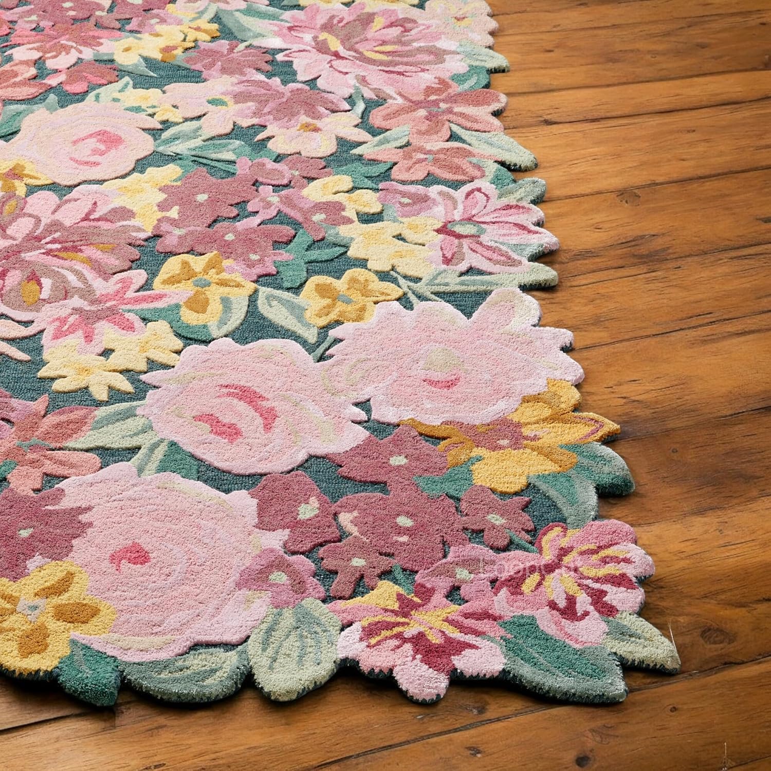 Irregular Floral Area Rug