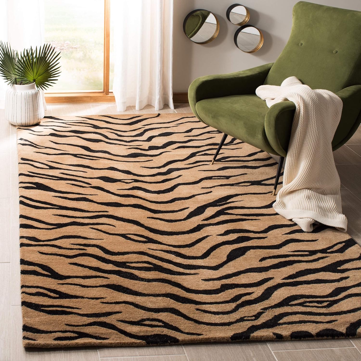 Exotic Zebra Pattern Area Rug