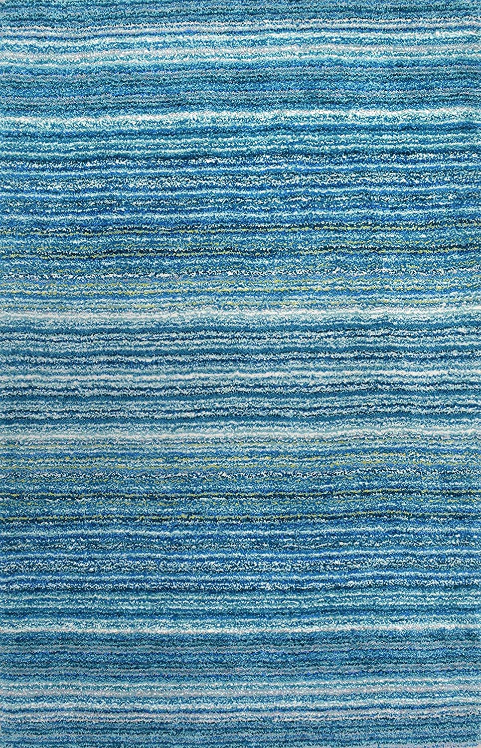 Ocean Blue Modern Textured Area Carpet