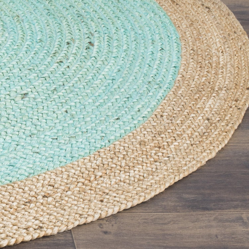 Luxury Sea Green & Natural Jute Carpet