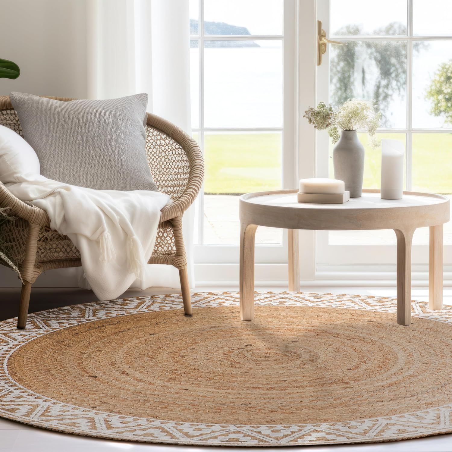 Vintage Inspired Tribal Jute Rug
