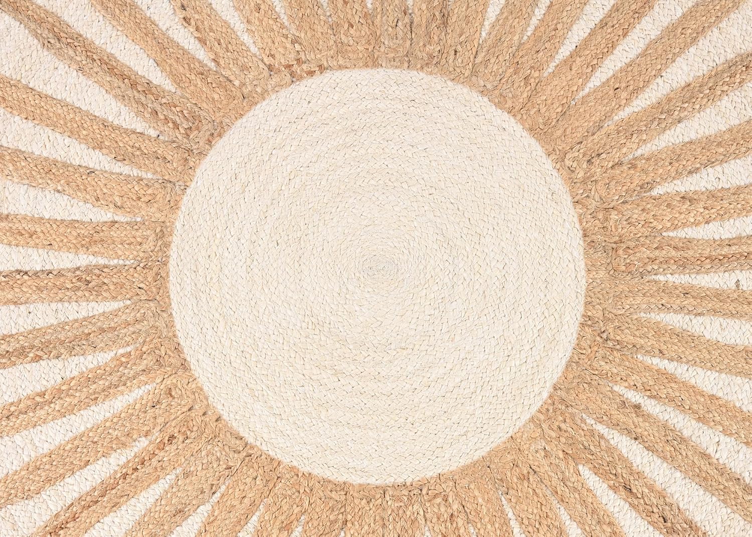 Sunburst Handwoven Round Jute Rug
