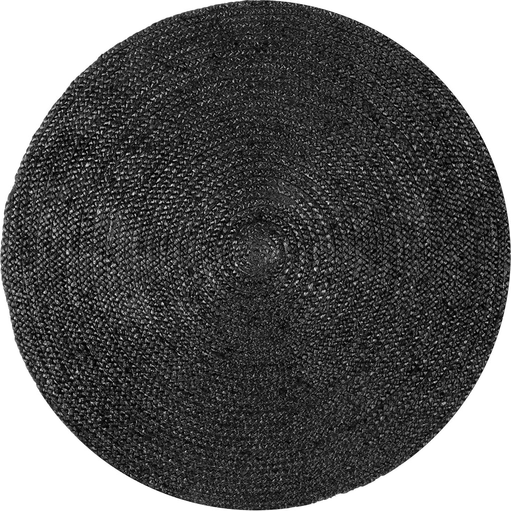 Modern Black Jute Area Rug