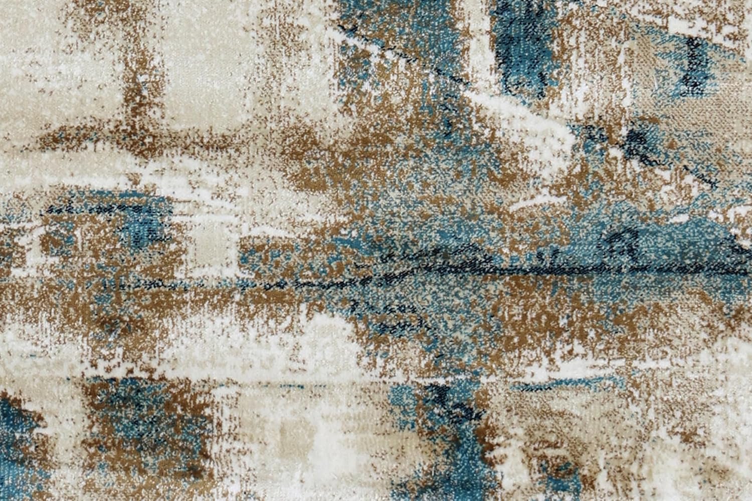 Luxury Abstract Rugs Blue Beige Contemporary Area Rugs
