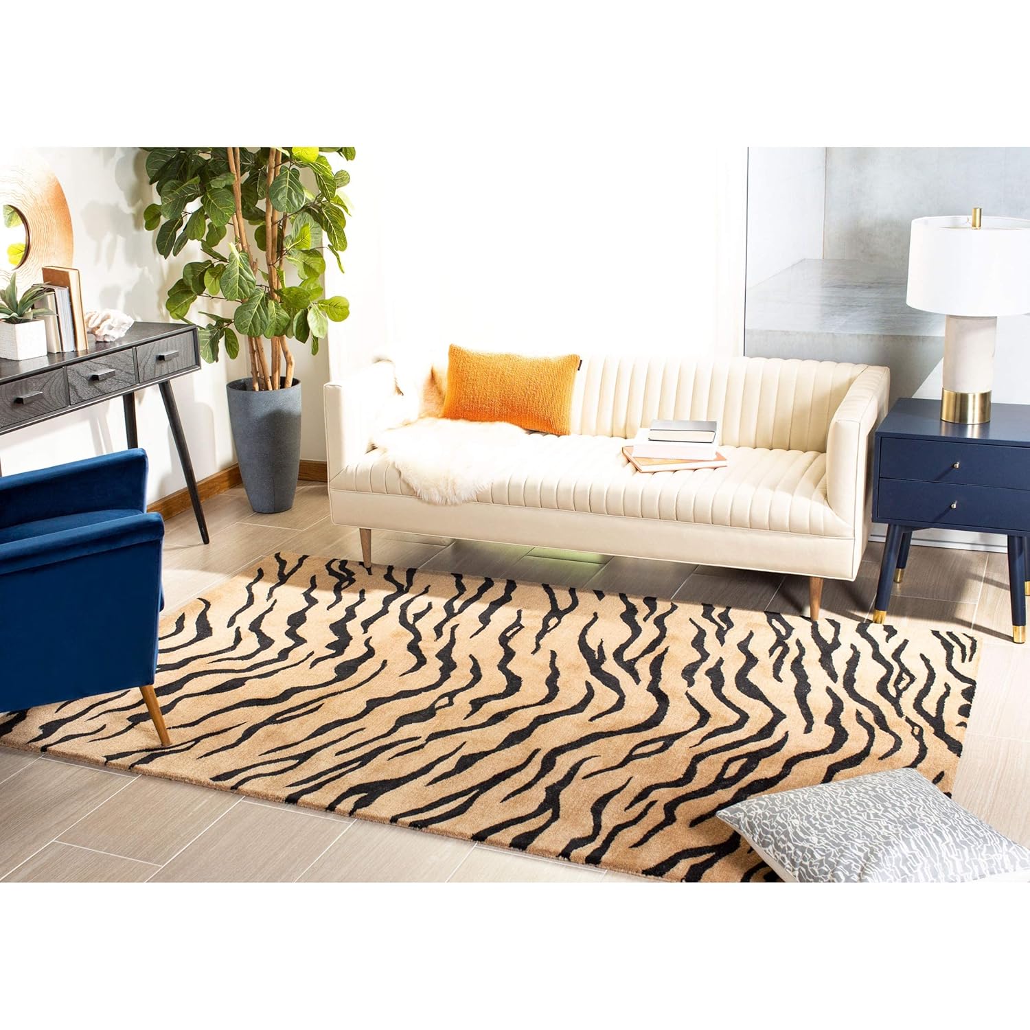 Exotic Zebra Pattern Area Rug