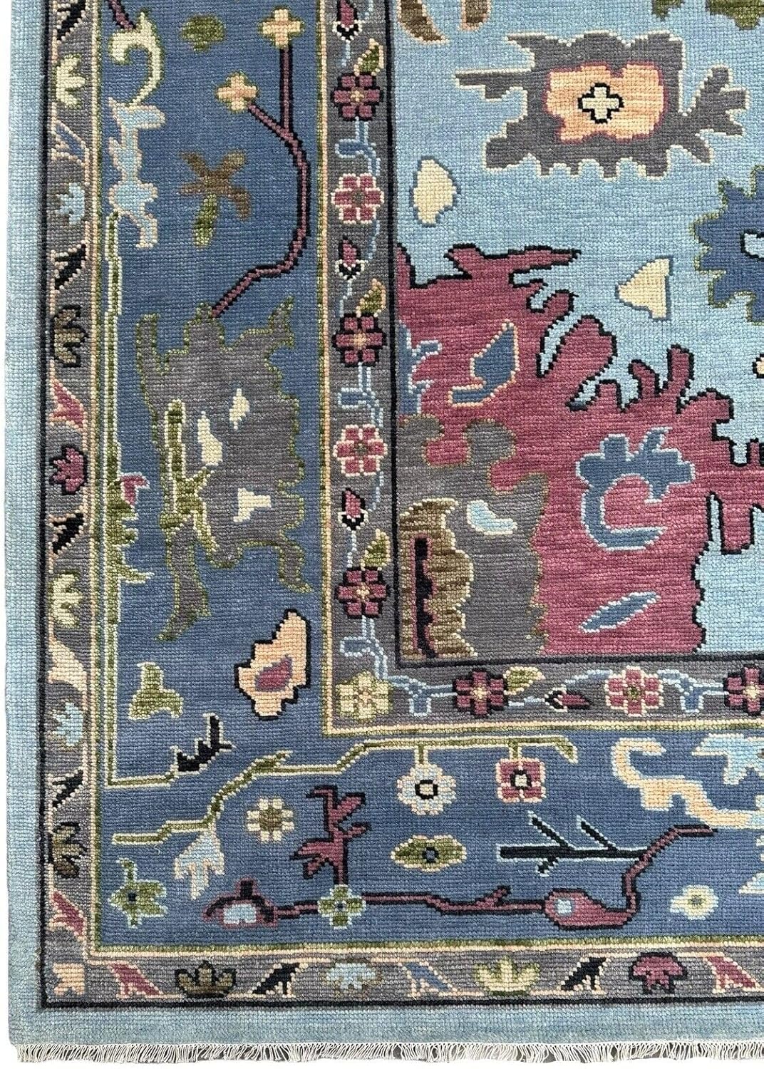 Hand Knotted Oushak Rug for Living Room, Dining Room, Office, Bedroom, Hand Knotted Wool Rug