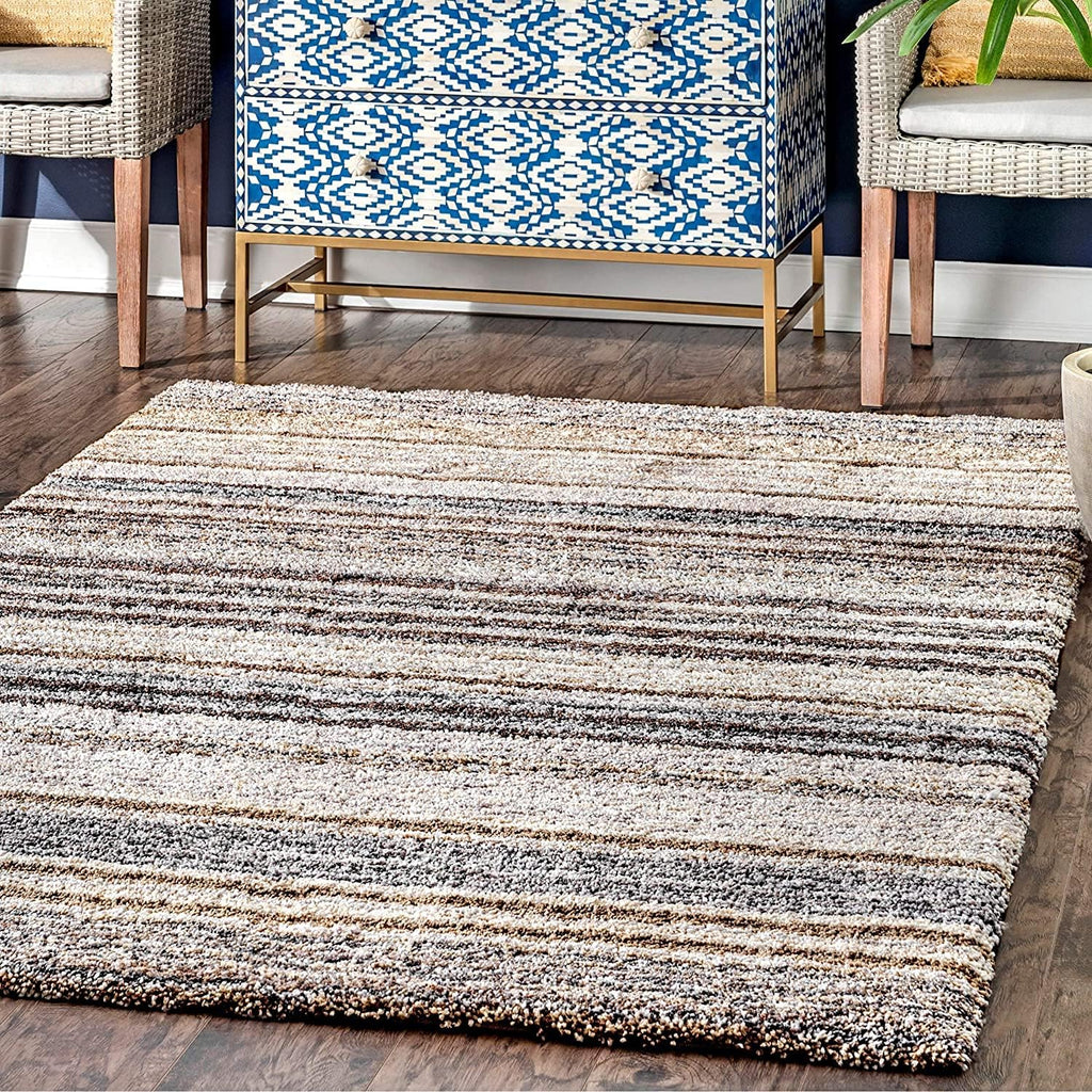 Warm Earth Tone Modern Area Carpet