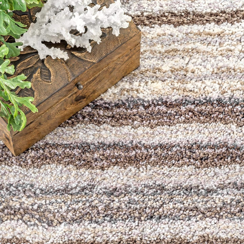 Warm Earth Tone Modern Area Carpet