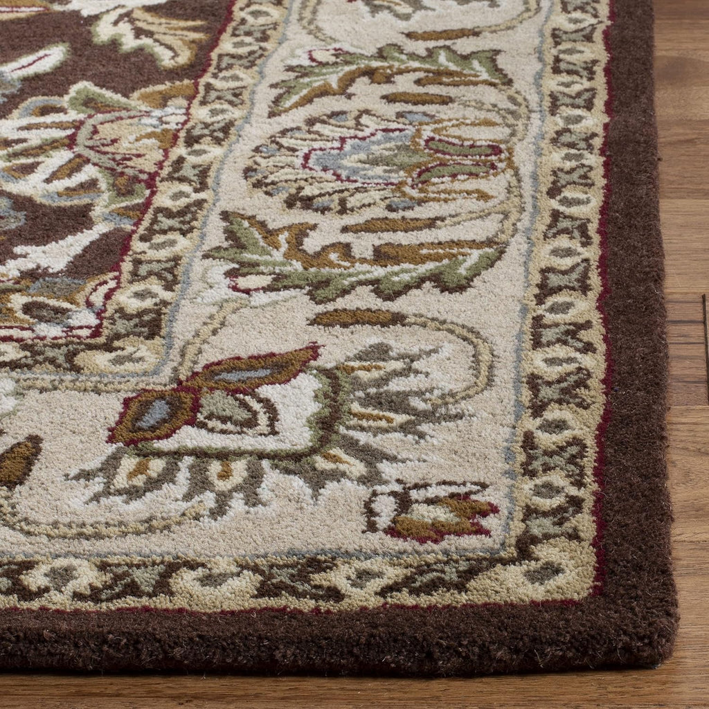 Dark brown flower rug