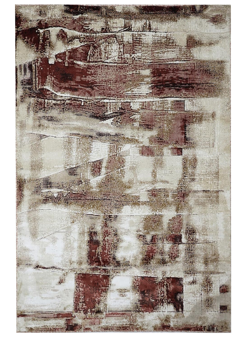 Abstract Rustic Wash Distressed Area Rug