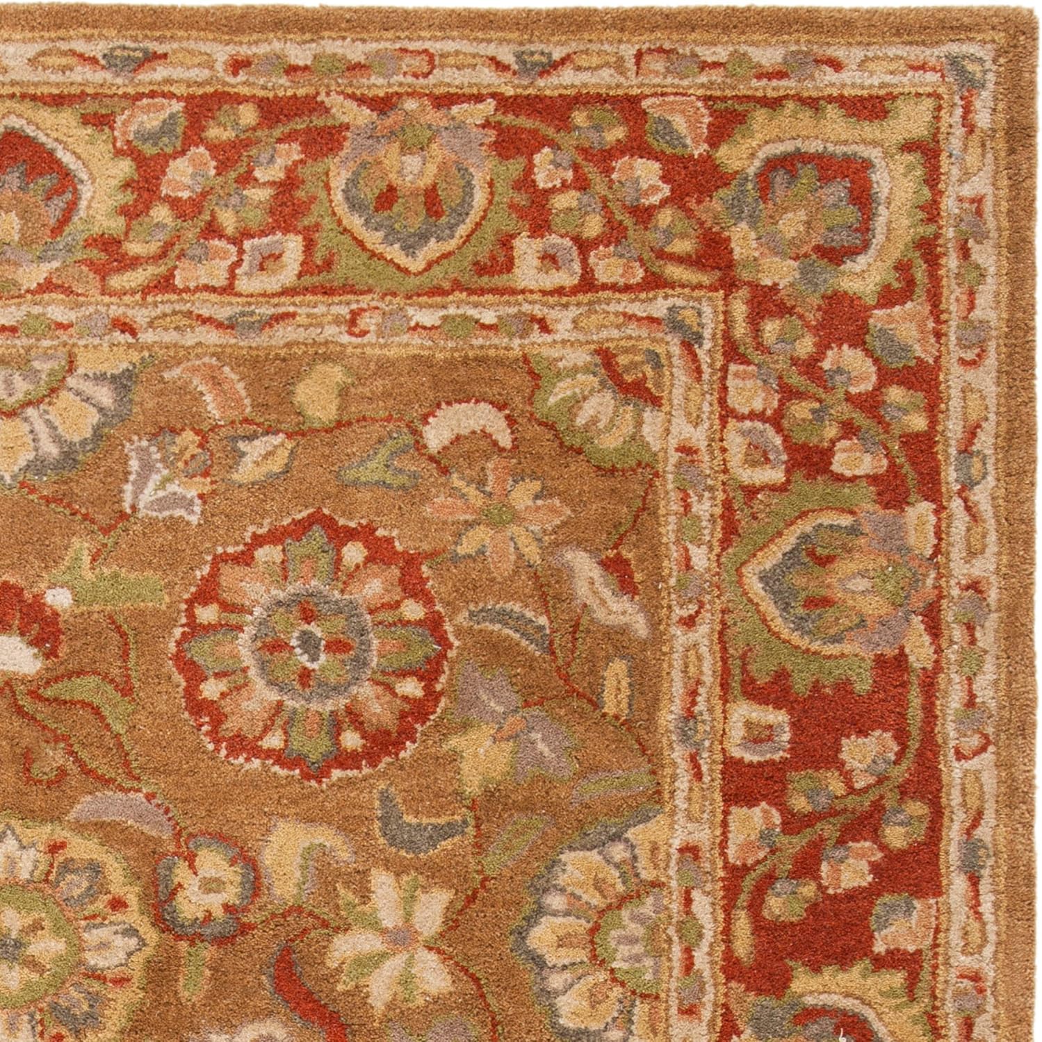 Olive Green Flower  Rug