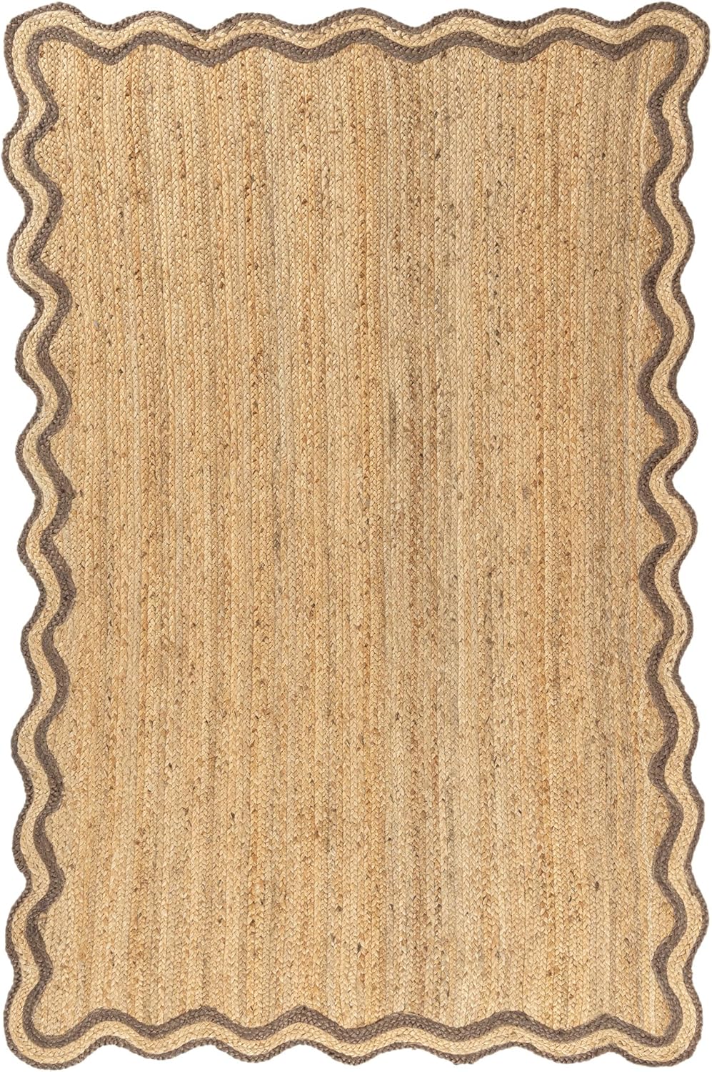Wavy Border Jute Rug