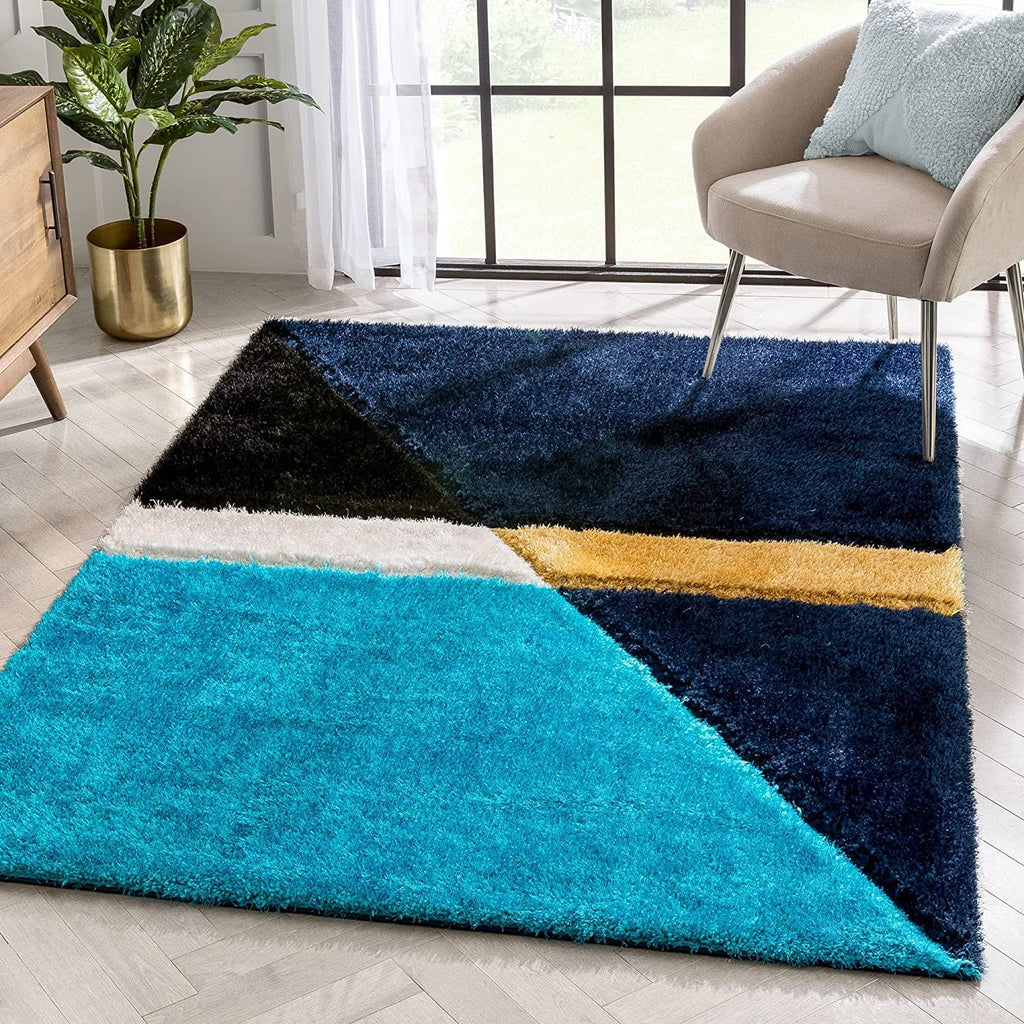 Vibrant navy tones enhance home décor carpet & Rug