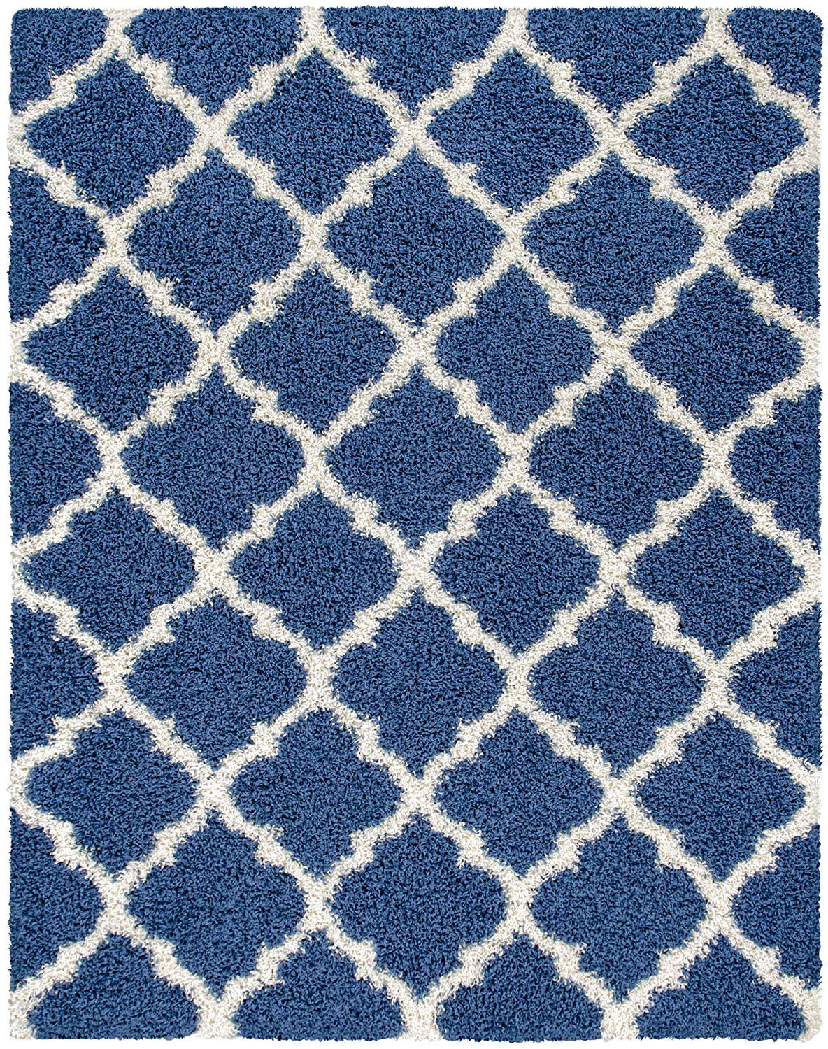 Contemporary Lattice Blue Carpet & Rug