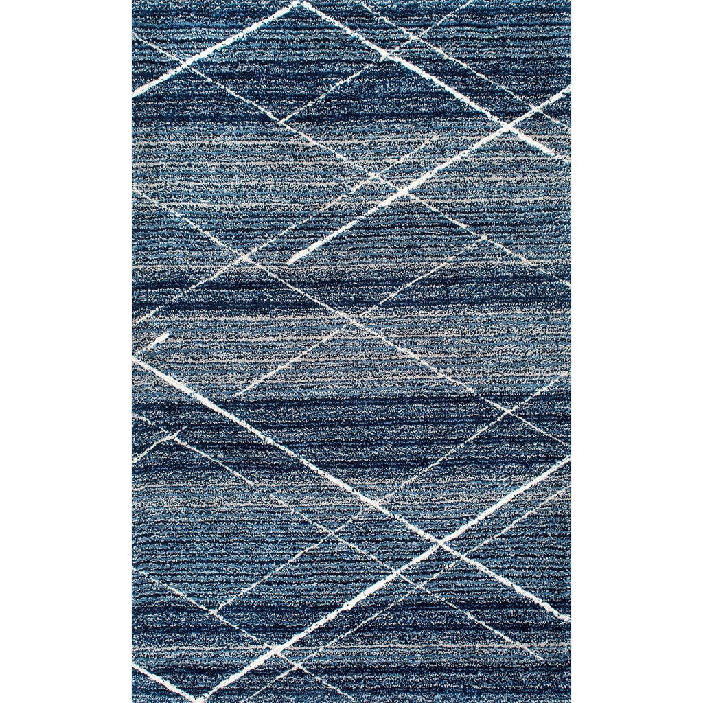 Navy Blue Diamond Trellis Rug