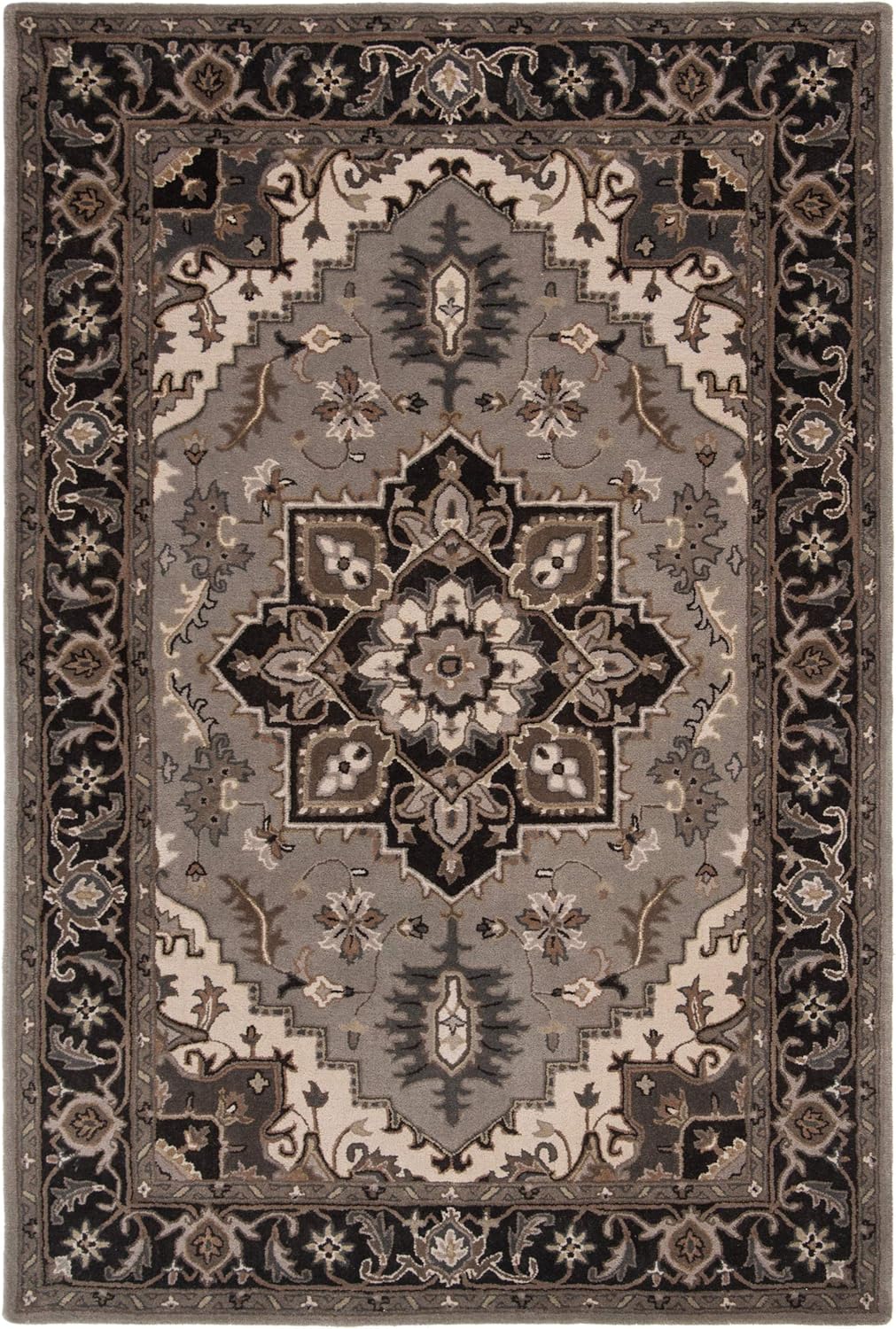 Grey Heriz Border Persian Carpet