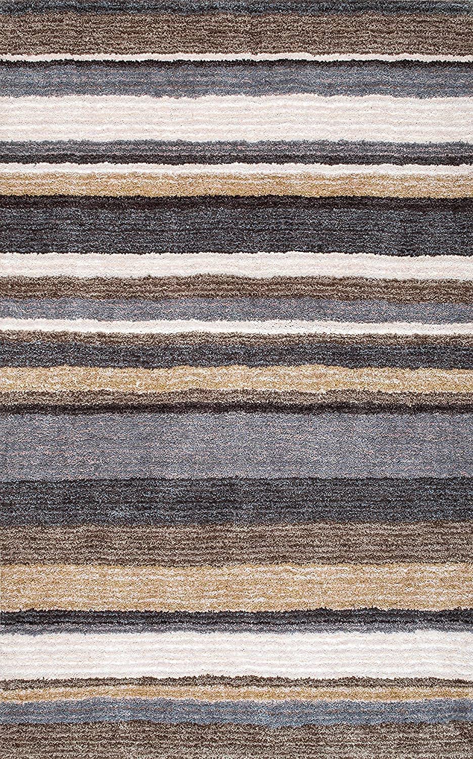 Grey & Beige Contemporary Living Room Carpet