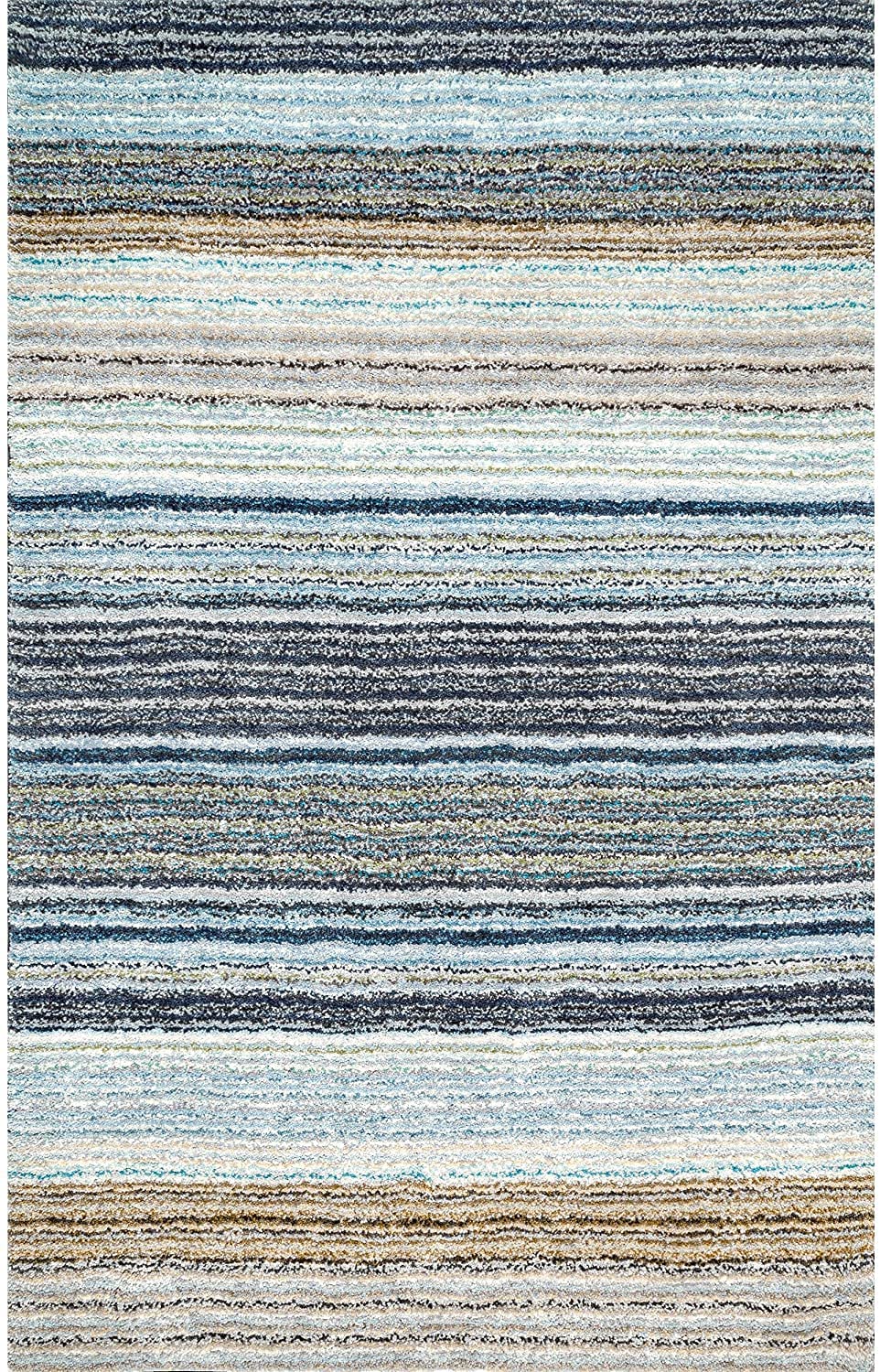 Contemporary Neutral Striped Floor Carpet