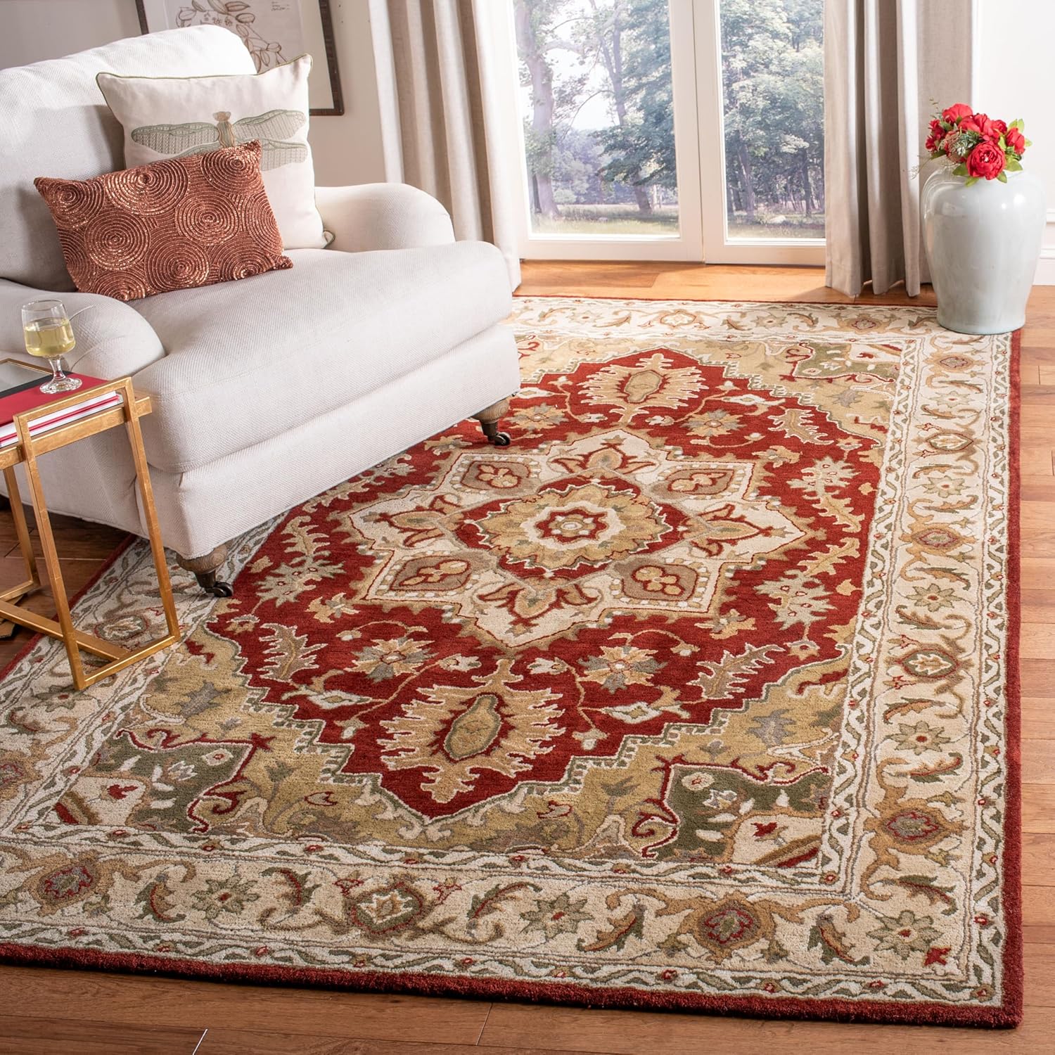 Red Heriz Persian Carpet