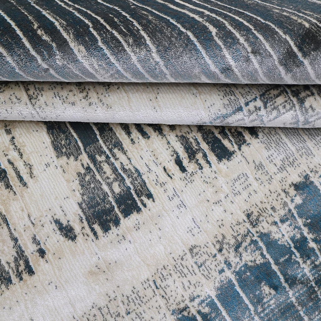 Modern Gradient Line Distressed Area Rug