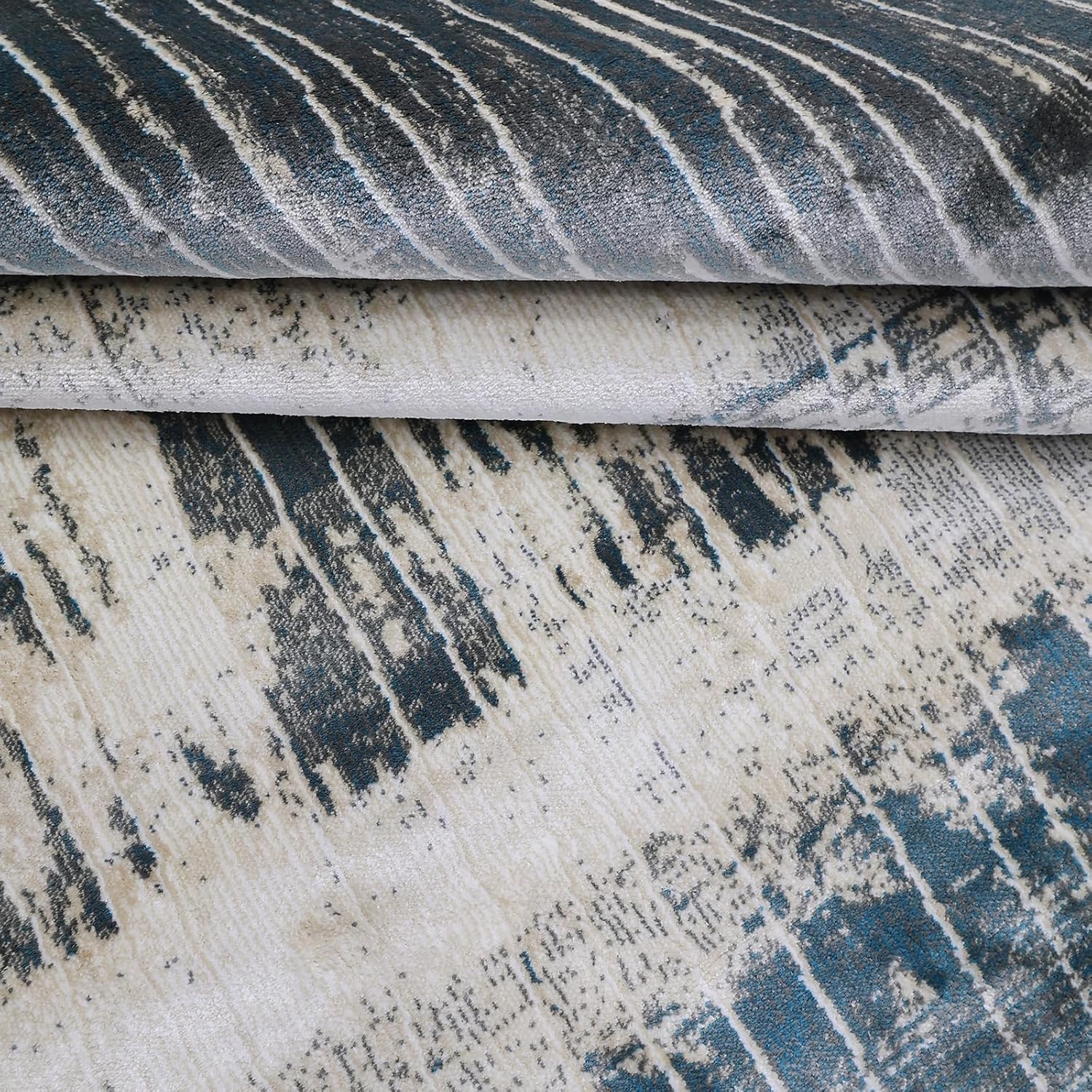 Modern Gradient Line Distressed Area Rug