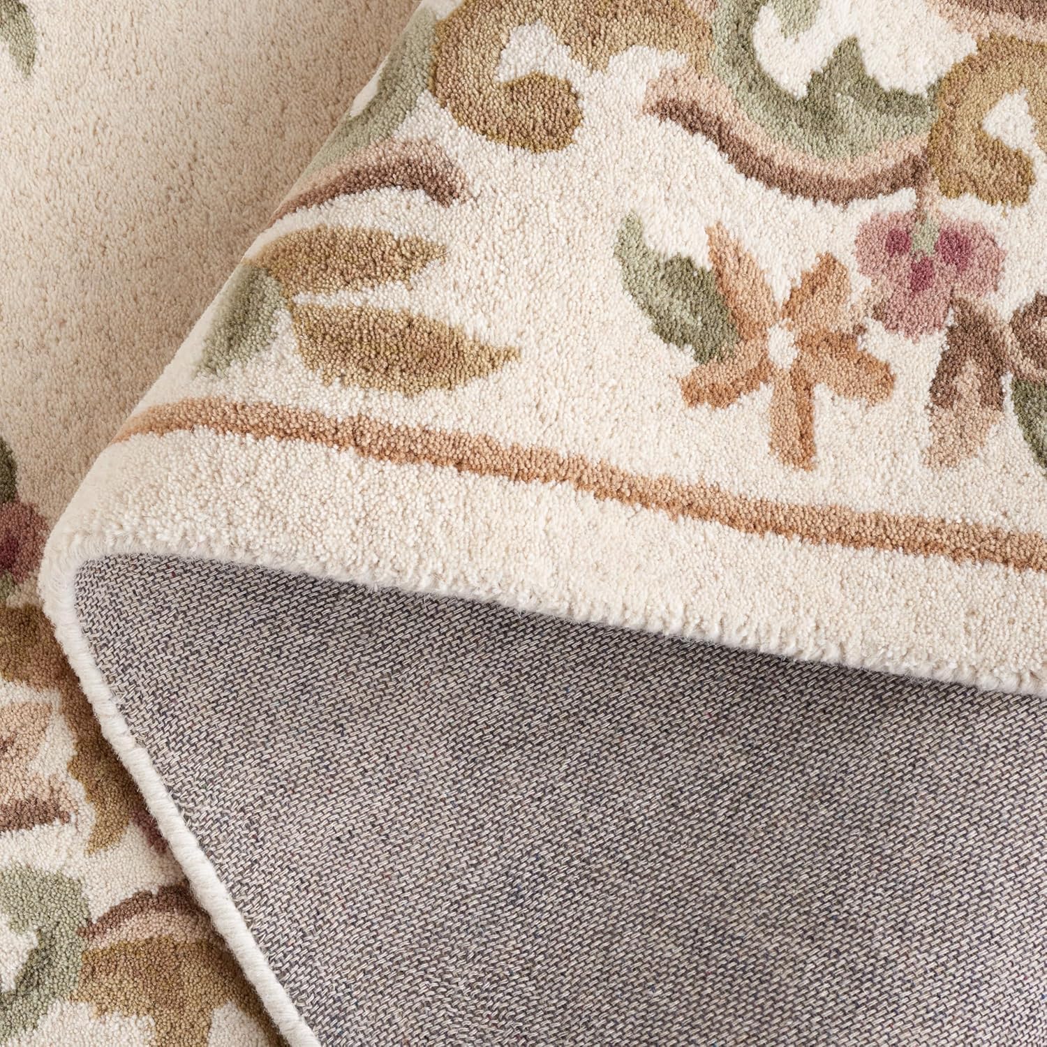 Ivory Floral Abushan Design Carpet & Rug