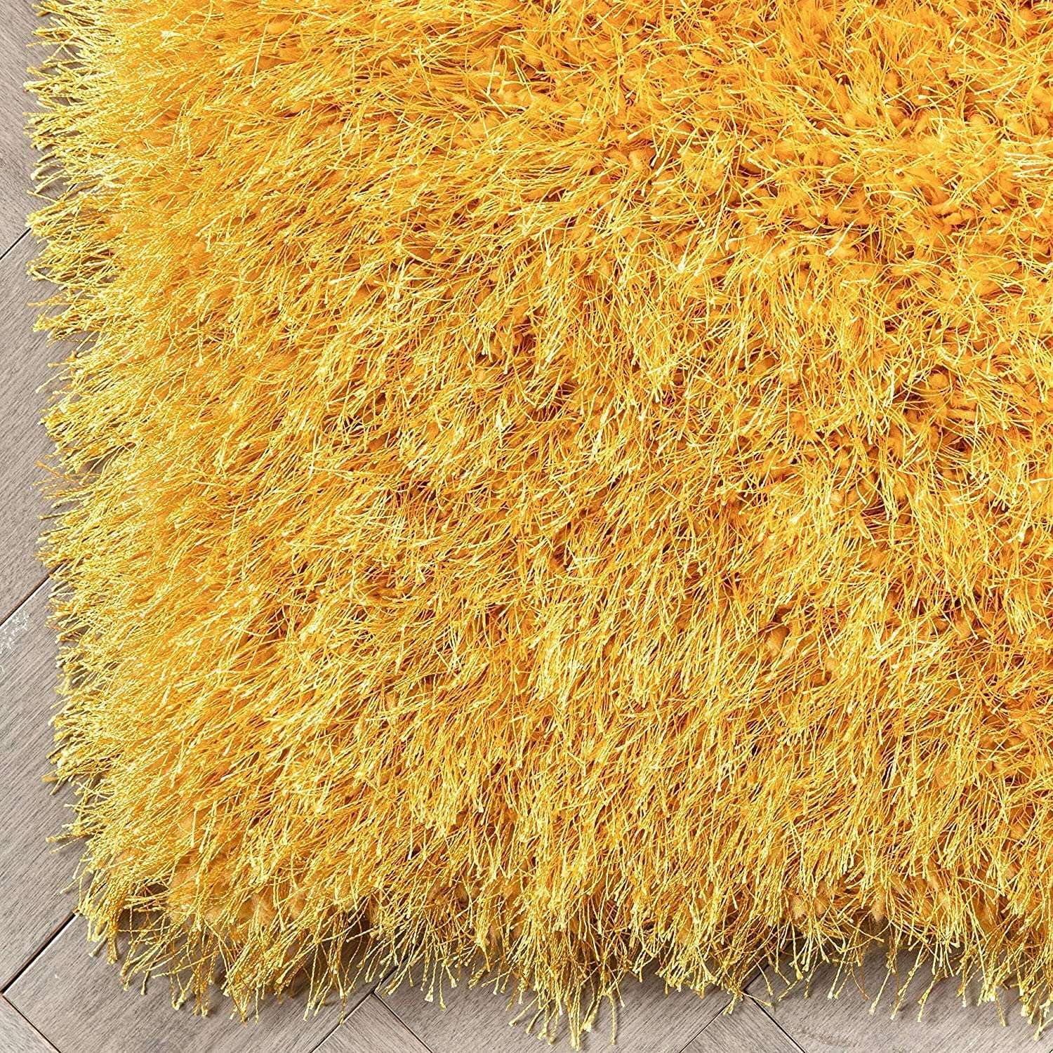 Sunshine Yellow Shag Area Rug