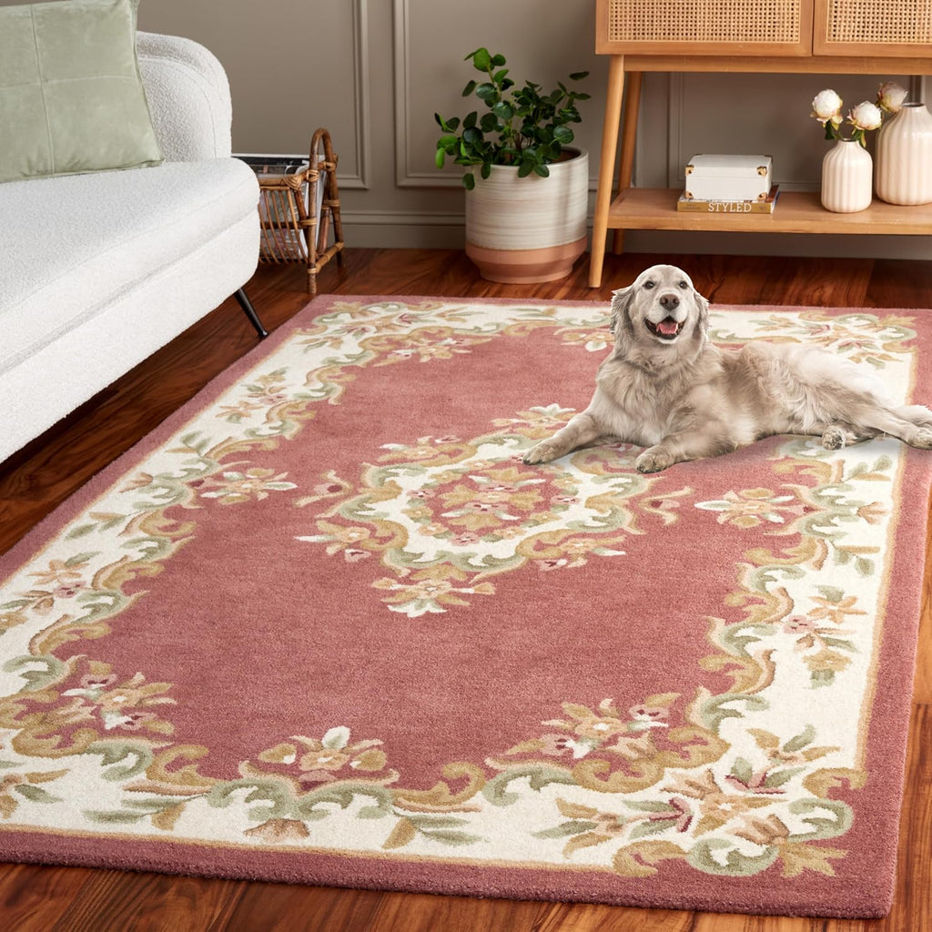 Abushan Traditional Blush Pink Medallion Rug