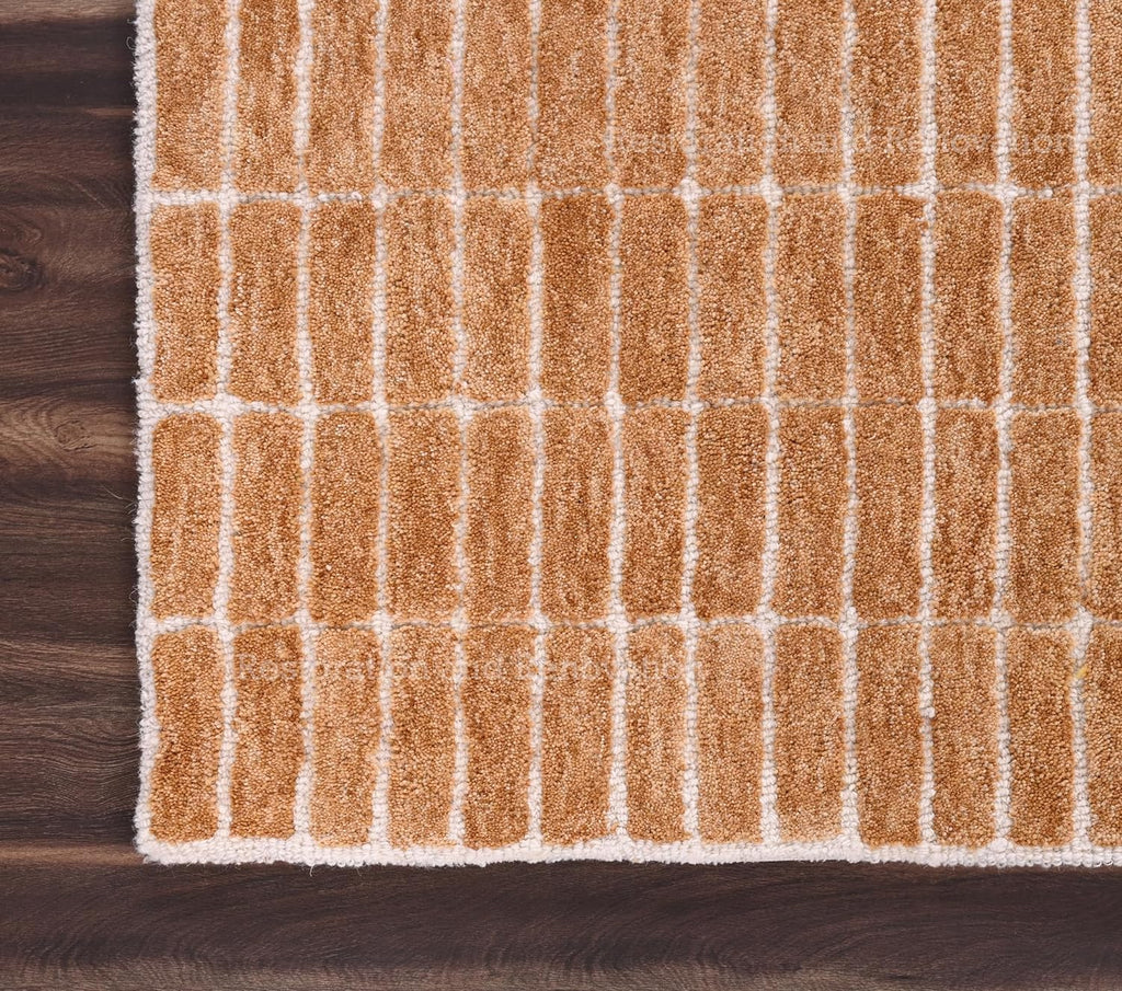 Handmade Rectangular Shape Wool Area Rug | Unique Design and Pattern | Perfect for Living Room, Bedroom Decor (Copy)