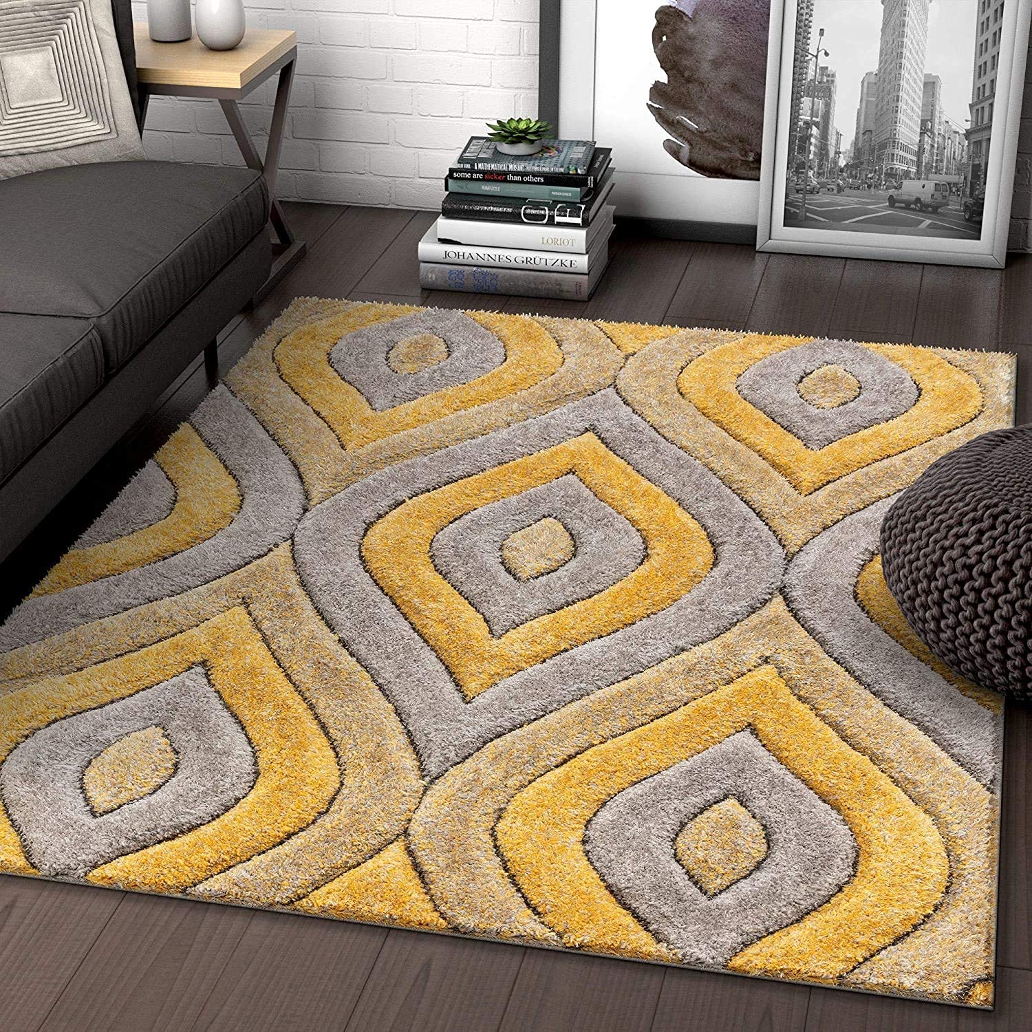 Retro Moroccan Diamond Shag Rug