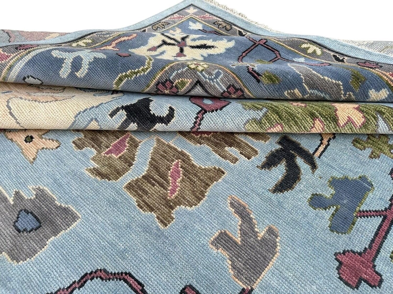 Hand Knotted Oushak Rug for Living Room, Dining Room, Office, Bedroom, Hand Knotted Wool Rug