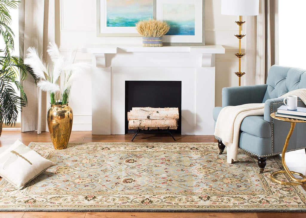 Grey Persian Border Carpet & Rug