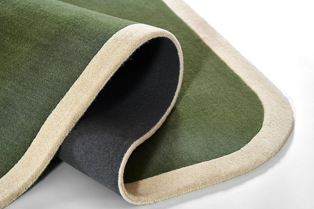 Elegant olive green center design Rug
