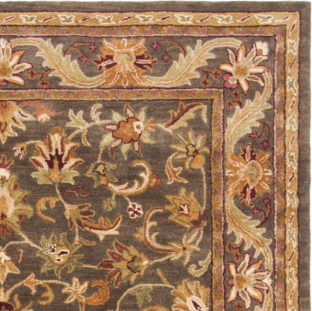 Charcoal Classic Floral Border Carpet & Rug