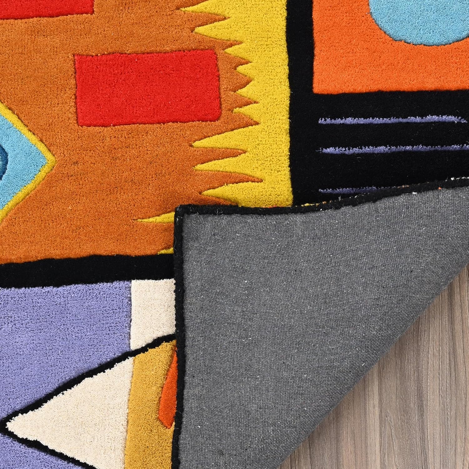 Mid-Century Geometric Hand Tufted Wool Rug