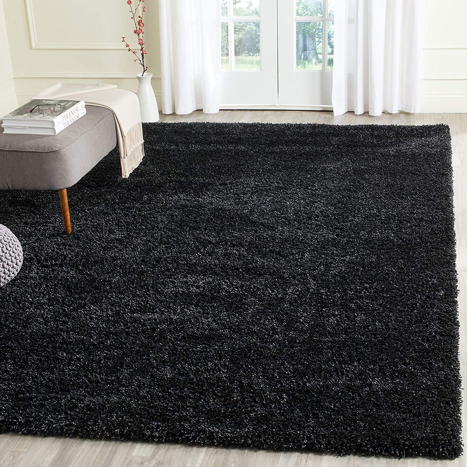 Black Shag Carpet & Rug