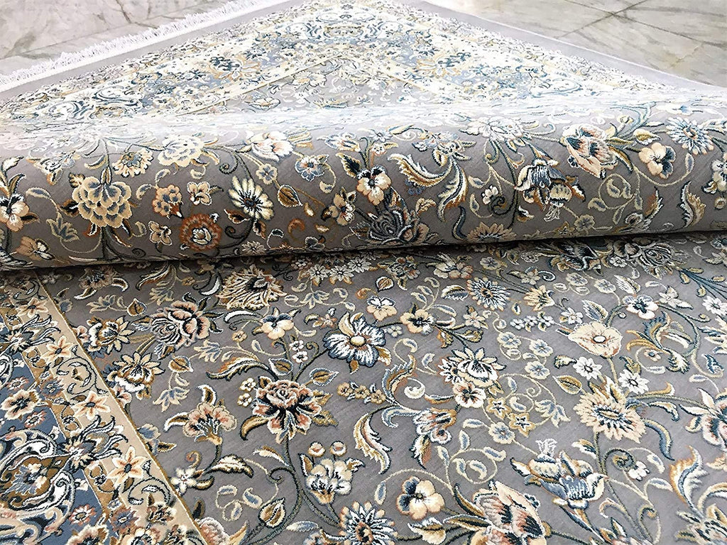 Vintage Irani Carpet with Soft Muted Floral Pattern Detail