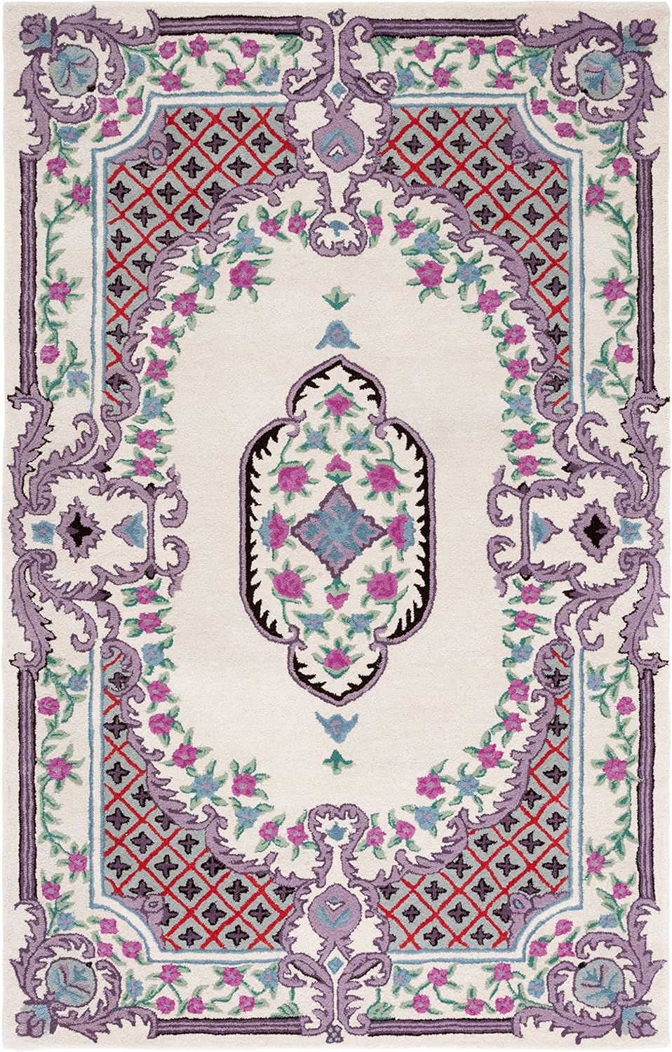 Sophisticated Floral Medallion Ivory Carpet