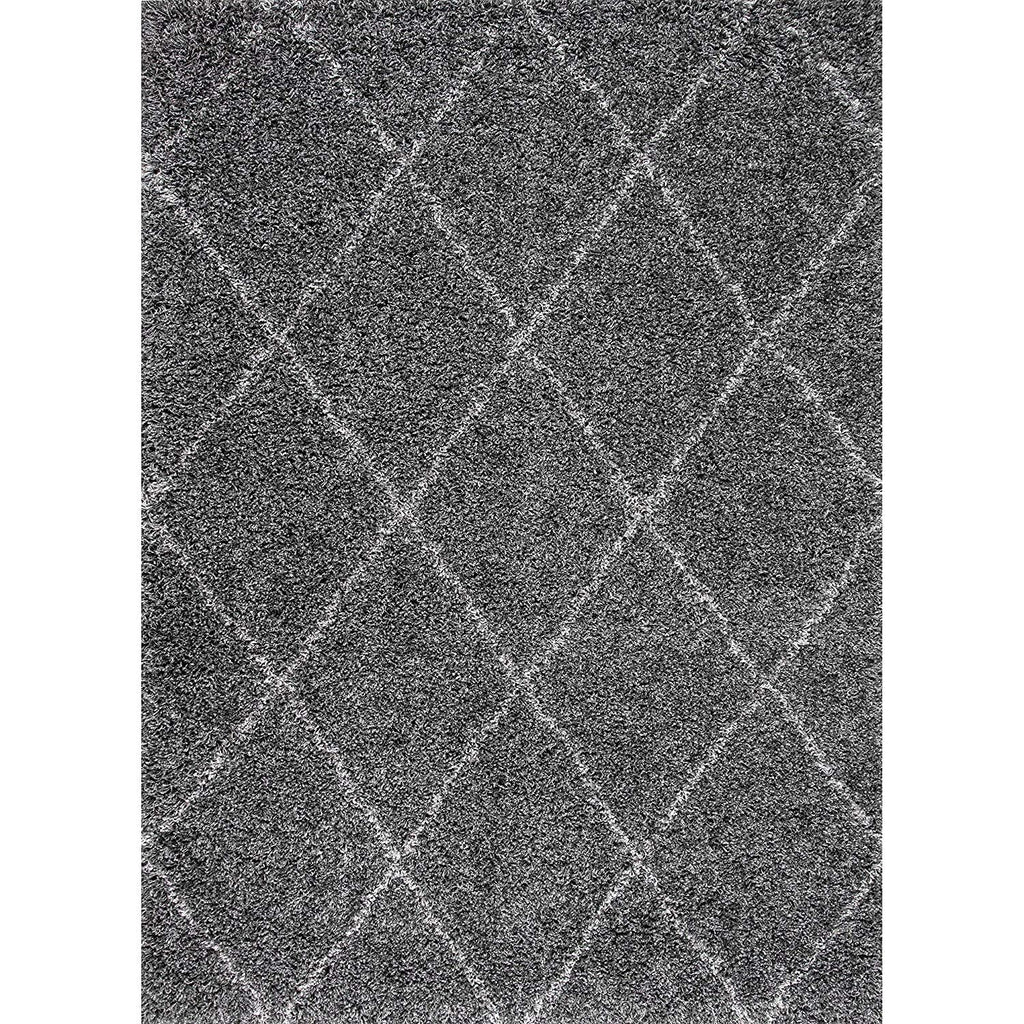 Charcoal Geometric Trellis Area Rug