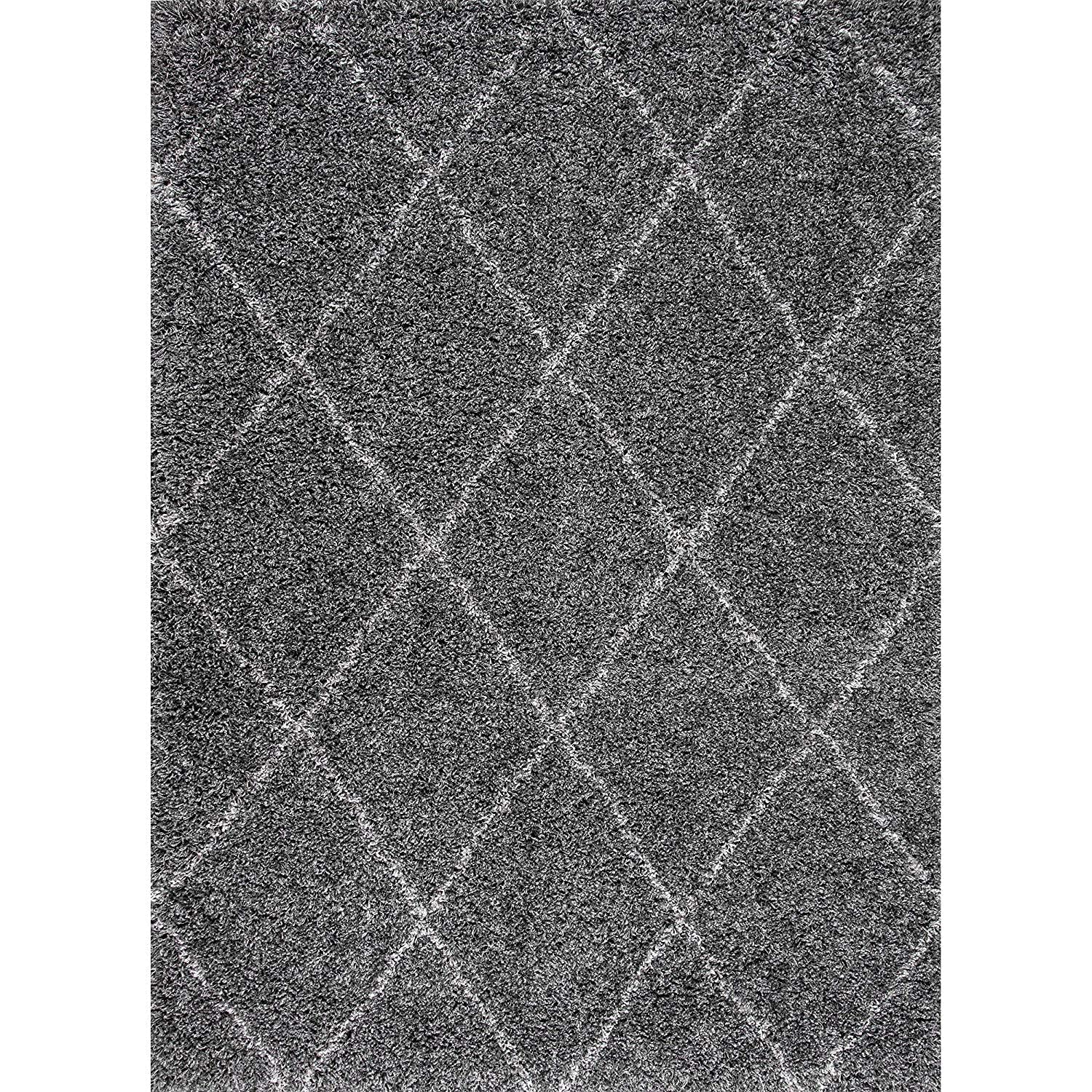 Charcoal Geometric Trellis Area Rug