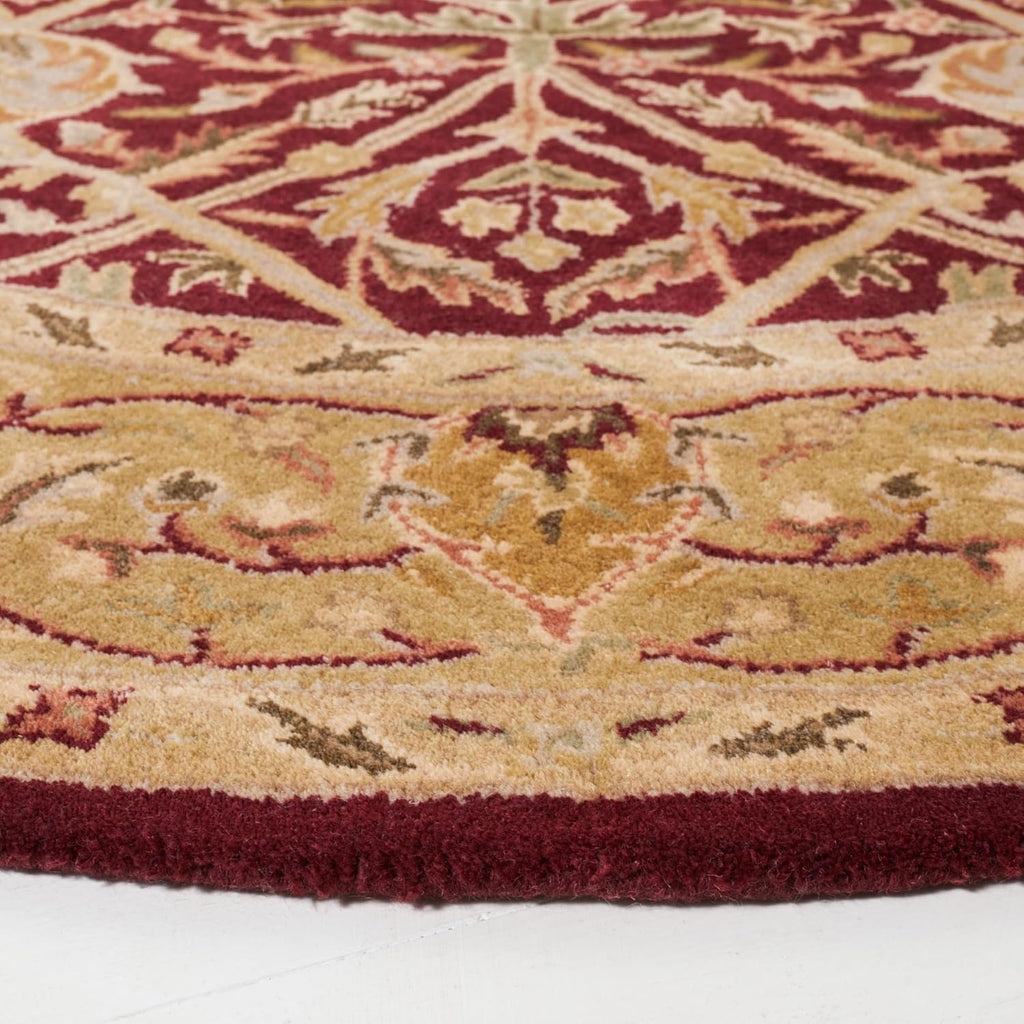 Export Quality Handmade Woollen Round Carpet – Timeless Floral Elegance