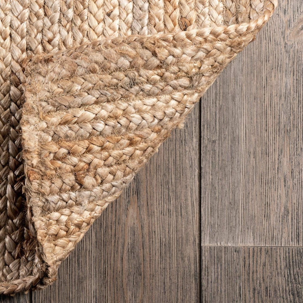 Beige Handwoven Jute Area Rug