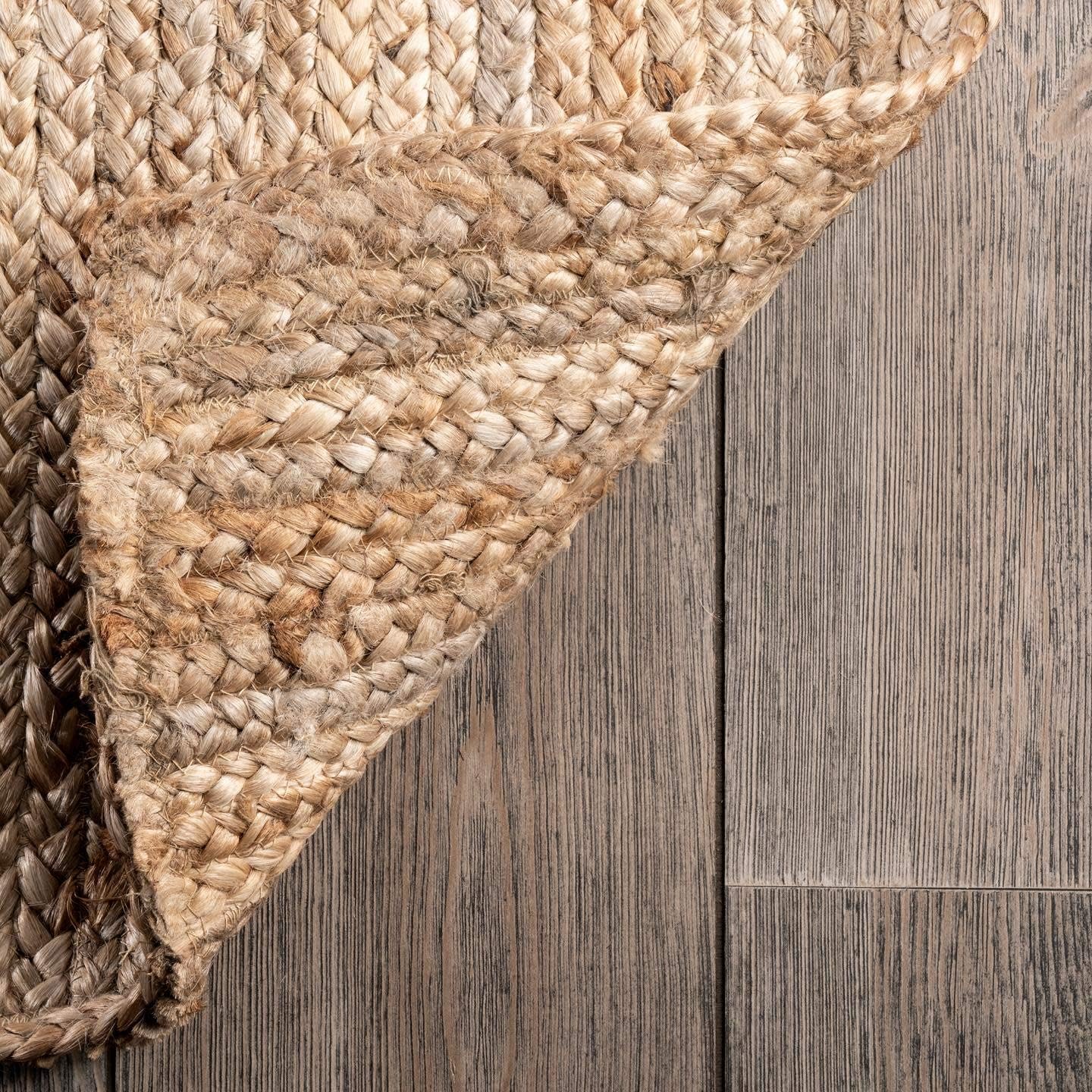 Beige Handwoven Jute Area Rug