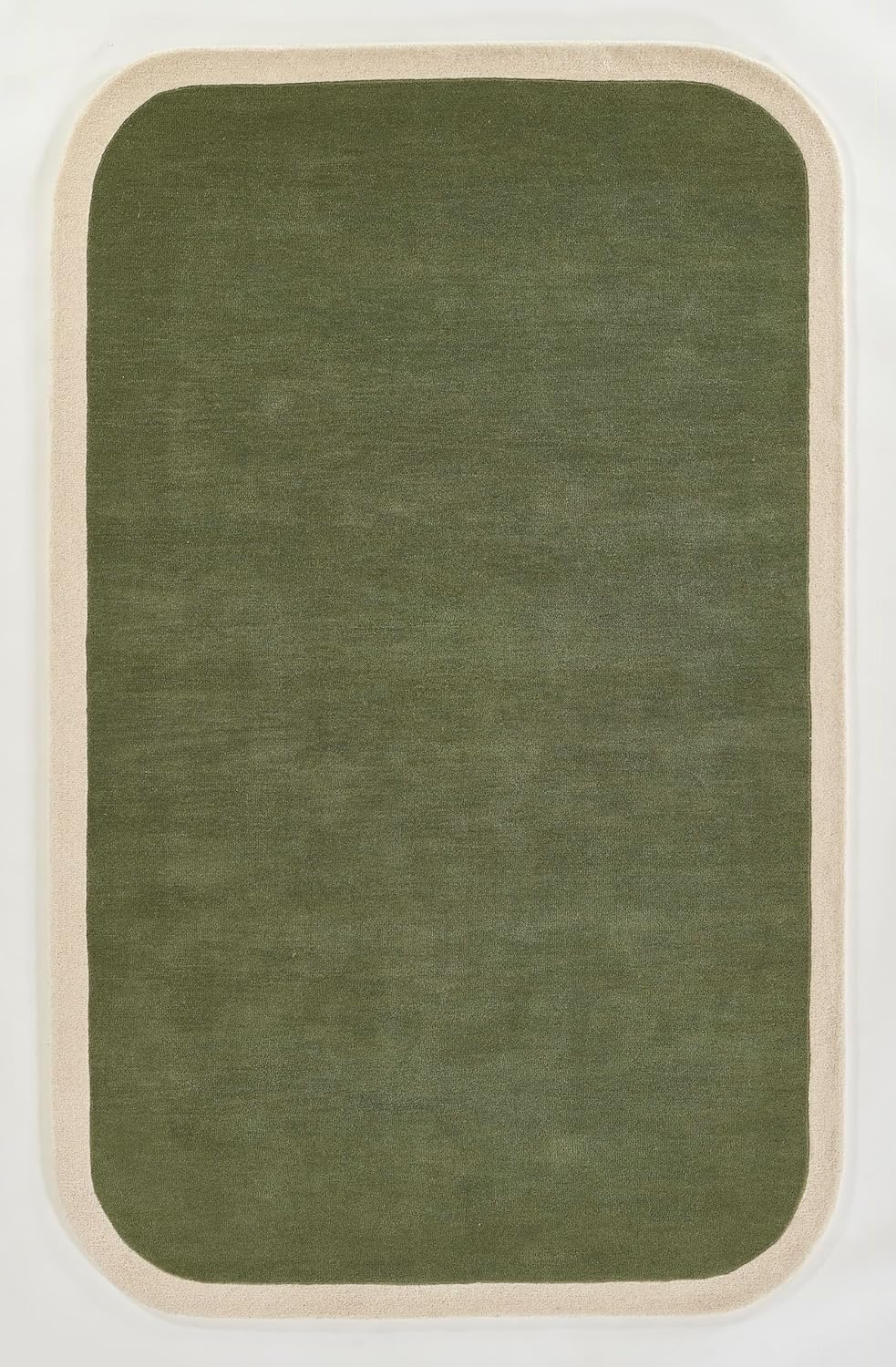 Elegant olive green center design Rug